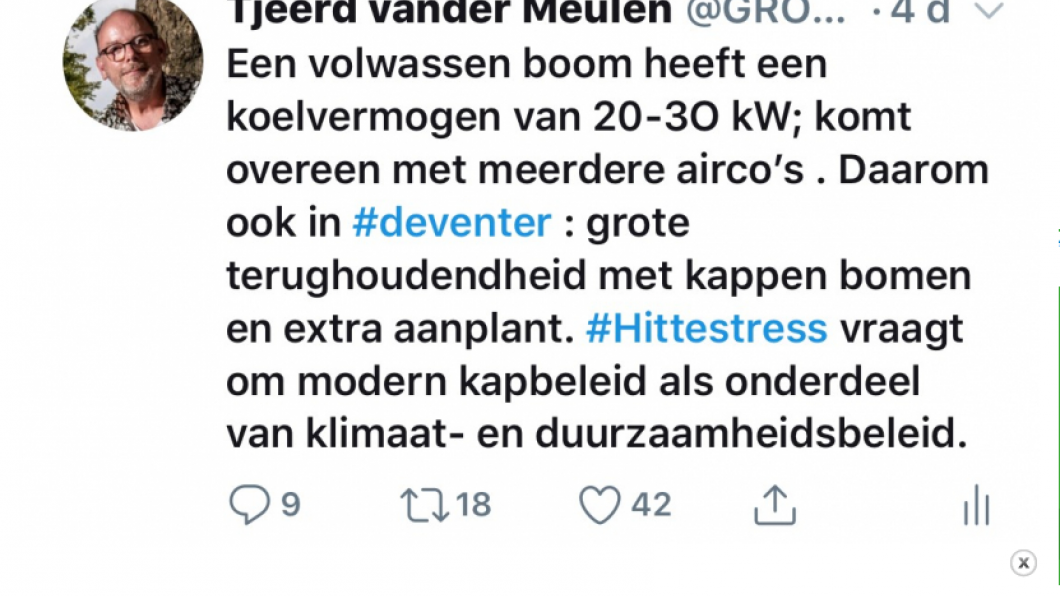 TweetTjeerd koelvermogen bomen