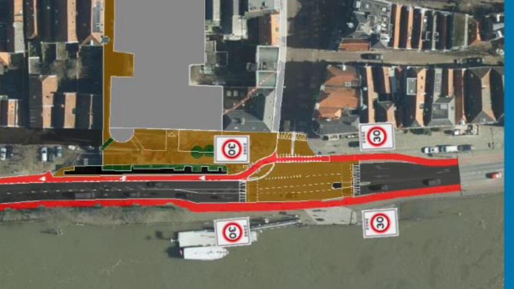 De scenario's voor het fietspad.