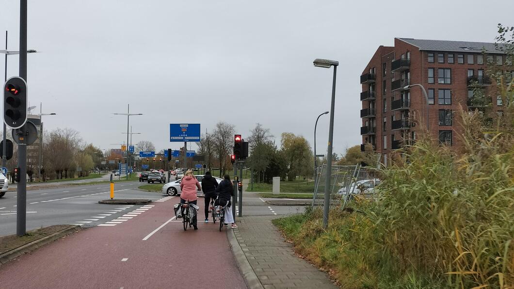 Fietsers bij verkeerslicht