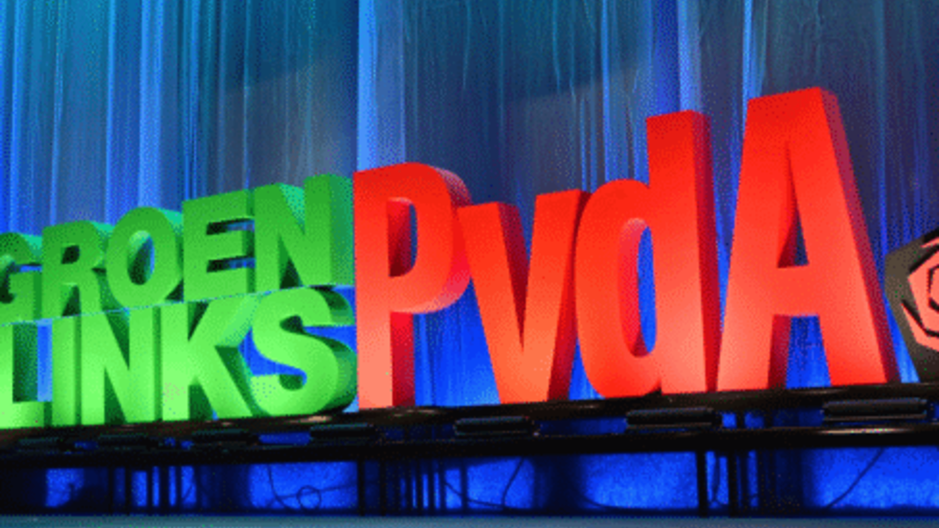 Verlichte letters Groenlinks PvdA